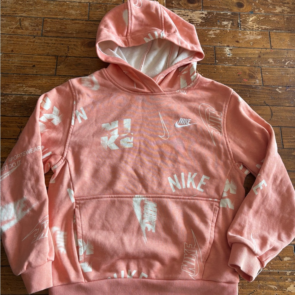 Nike Coral/Pink Logo Hoodie